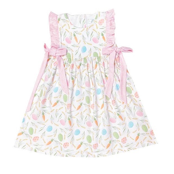 Marco & Lizzy Other - Marco & Lizzy Easter Eggs Dress With Pink Gingham Bows & Bloomers